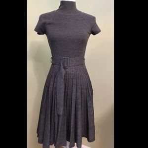 Susana Monaco Grey Merino Wool Belted Dress